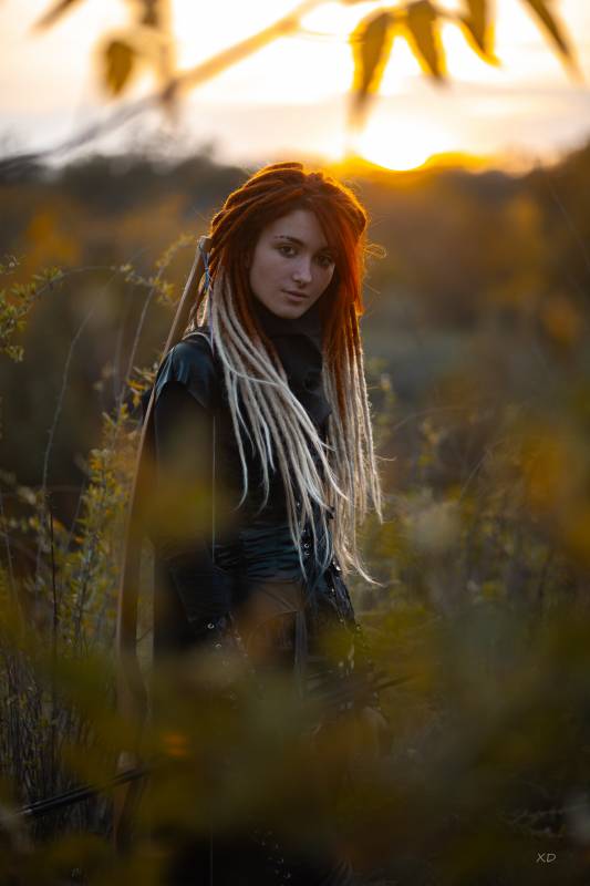 Дівчина,Ліс,Захід,Young Women,beauty,One Person,woman,Outdoors,Lifestyles,nature,women,природа,лучниця,лук,Дреди,Осінь,young adult,adult,жінки,краса,на відкритому повітрі,спосіб життя,молоді жінки,молода людина,females,forest,autumn,one,одна,жінка,одна особа